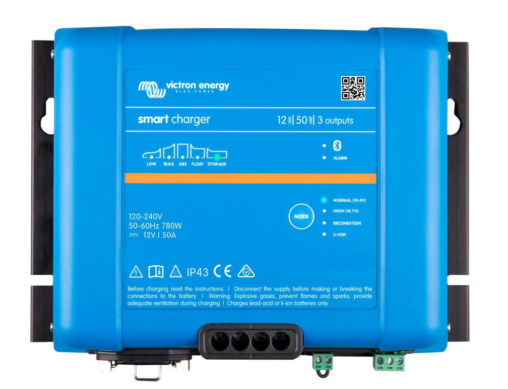 Smart IP43 Charger 12V 50A 3 outputs (top) 