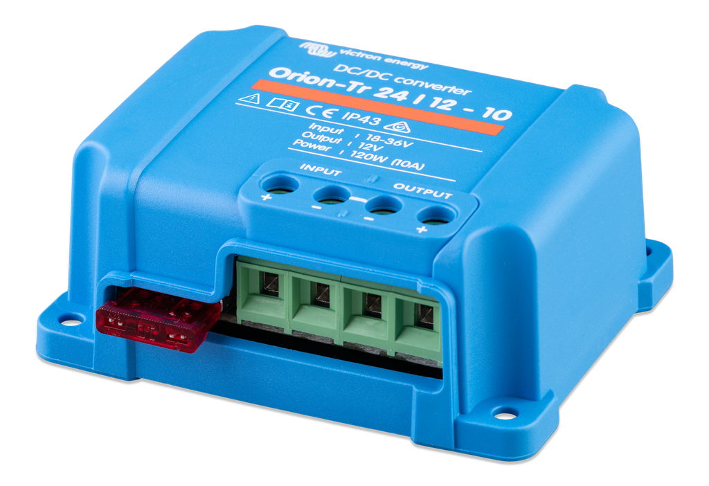 Orion-Tr 24/12-10 (120W) DC-DC converter (left) 