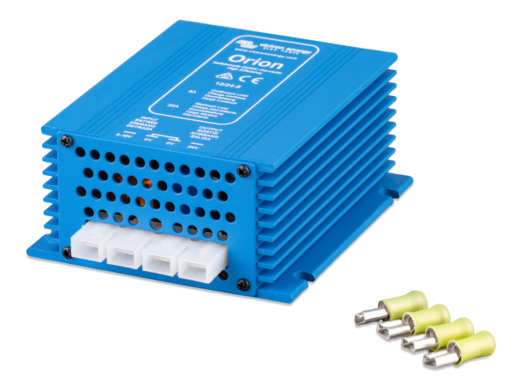 Orion 12/24-8 DC-DC converter IP20 (left) 