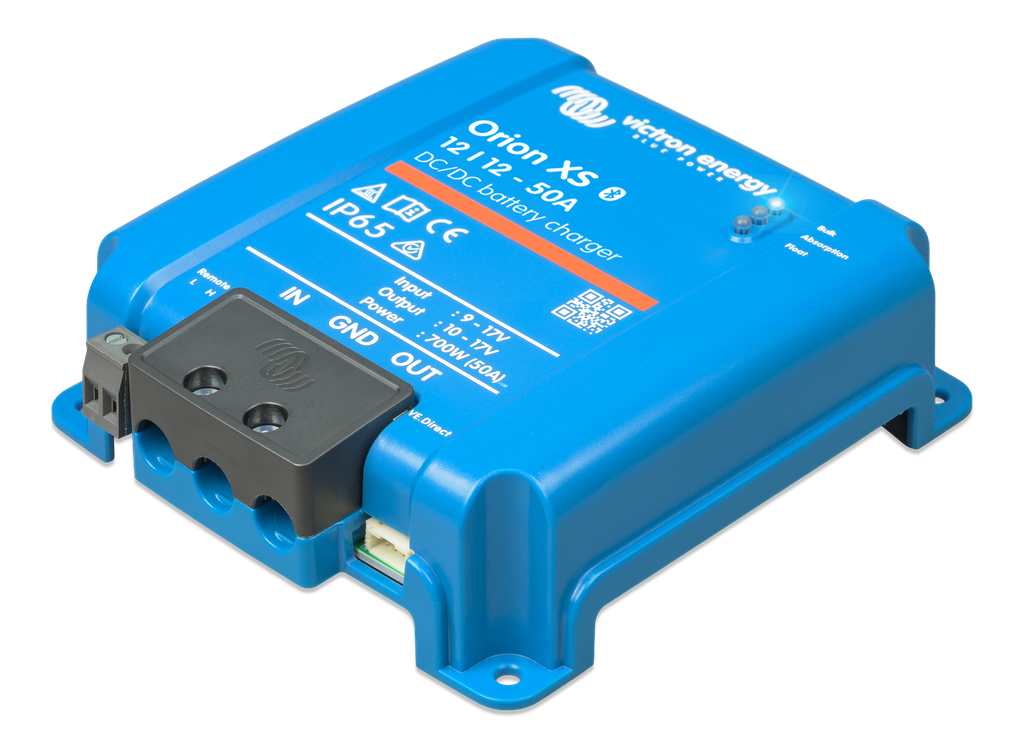 Orion XS 12/12-50A DC-DC battery charger (right) 