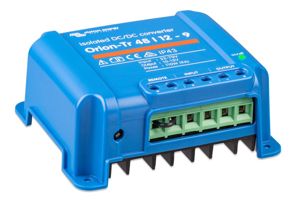 Orion-Tr 48/12-9A (110W) Isolated DC-DC converter (right) 