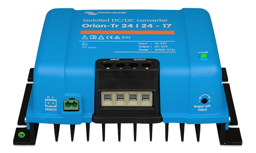Orion-Tr 24/24-17A (400W) Isolated DC-DC converter (front-angle) 