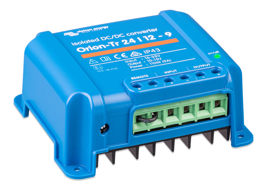 Orion-Tr 24/12-9A (110W) Isolated DC-DC converter (right) 