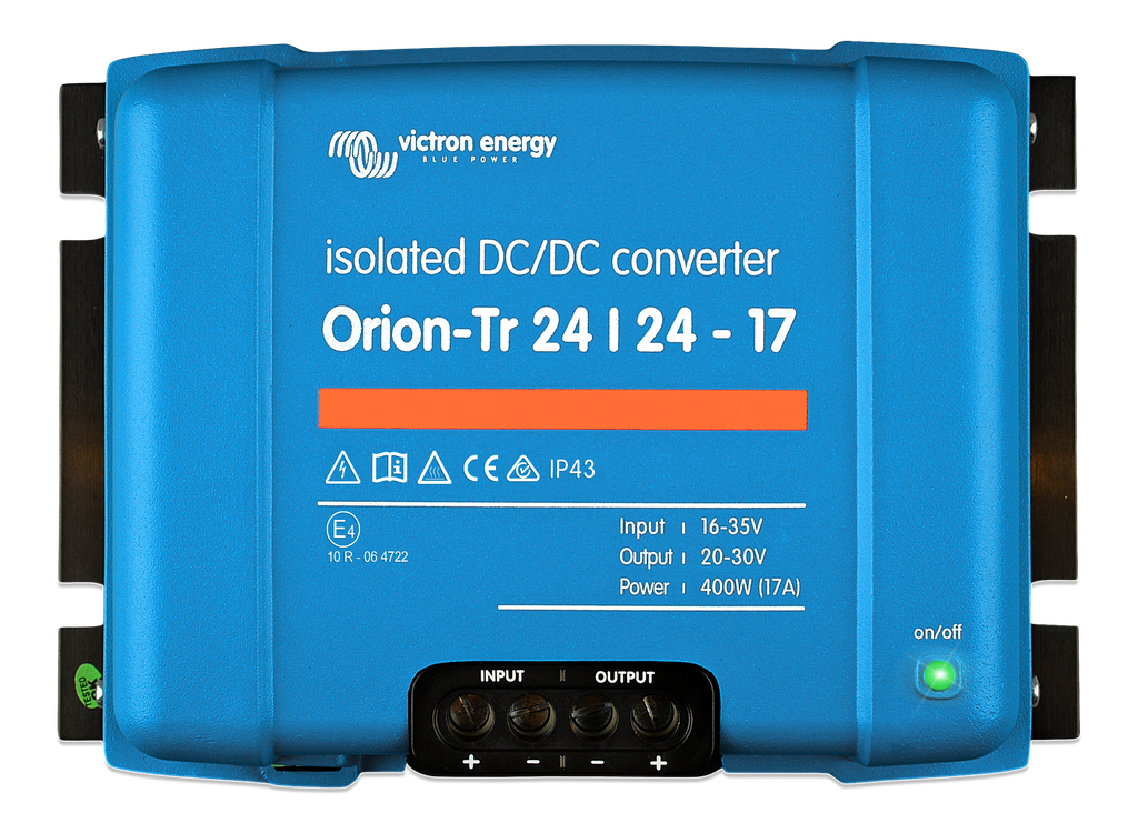 Orion-Tr 24/24-17A (400W) Isolated DC-DC converter (top) 