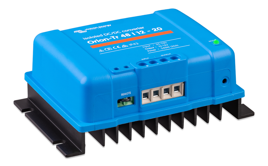 Orion-Tr 48/12-20A (240W) Isolated DC-DC converter (right) 