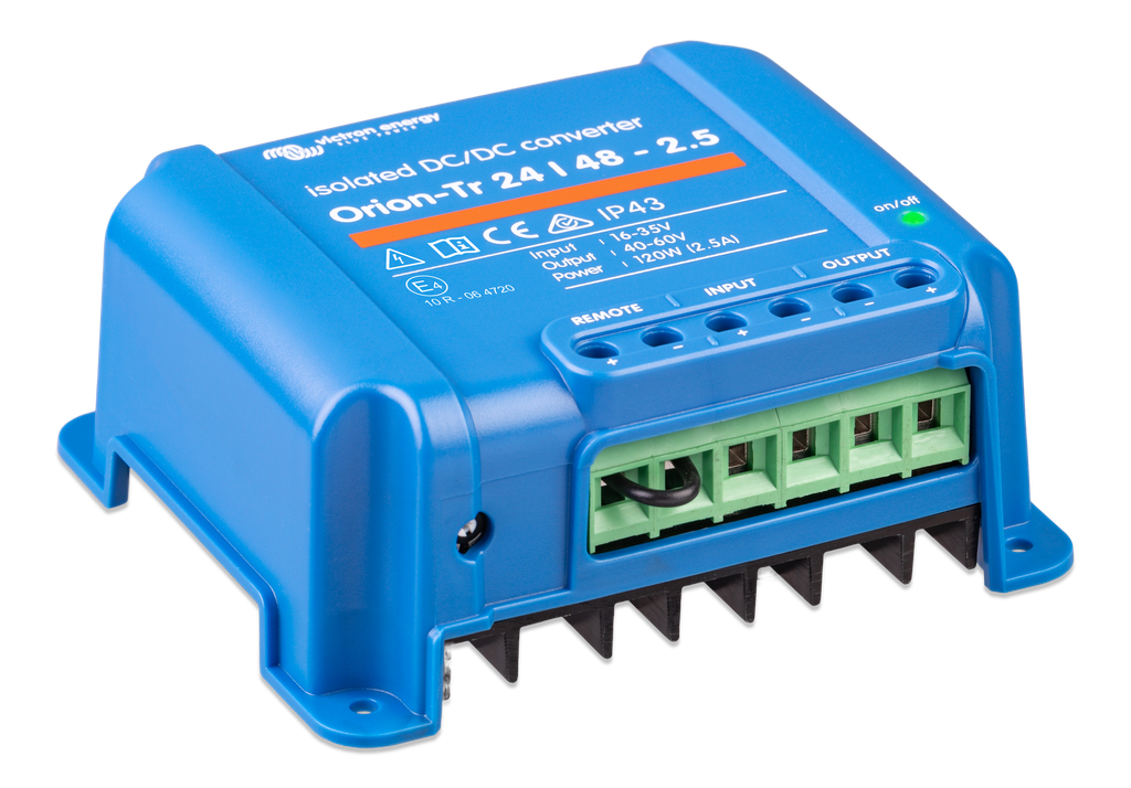 Orion-Tr 24/48-2,5A (120W) Isolated DC-DC converter (right) 