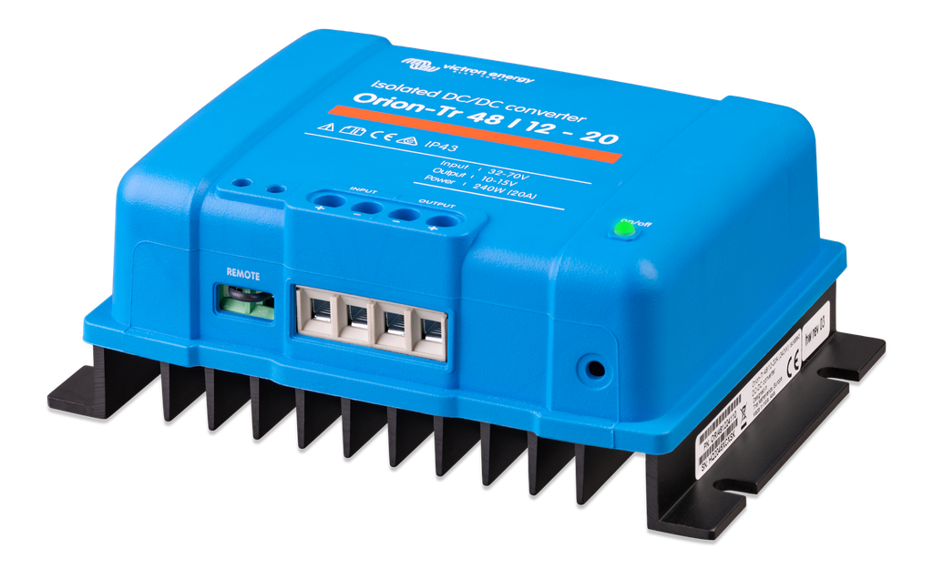 Orion-Tr 48/12-20A (240W) Isolated DC-DC converter (left) 