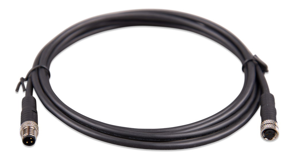 M8 circular connector MaleFemale 3 pole cable 2m (front)