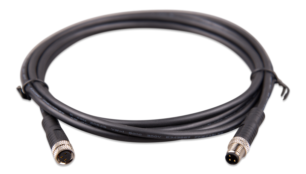 M8 circular connector MaleFemale 3 pole cable 2m (front2)