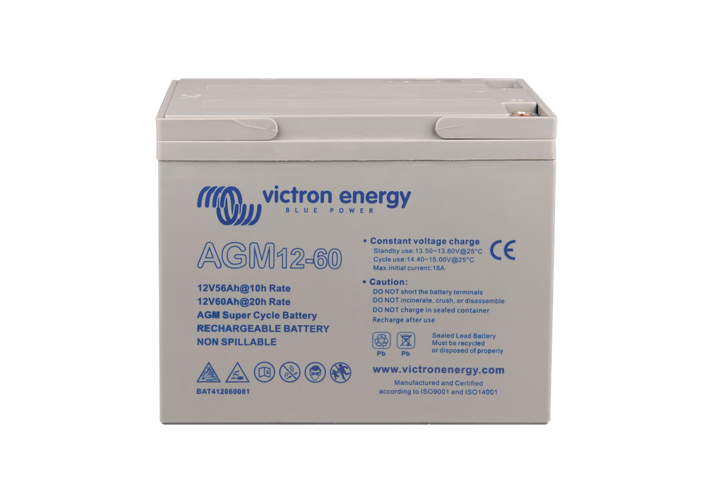 12V 60Ah AGM Super Cycle Battery (front-angle)