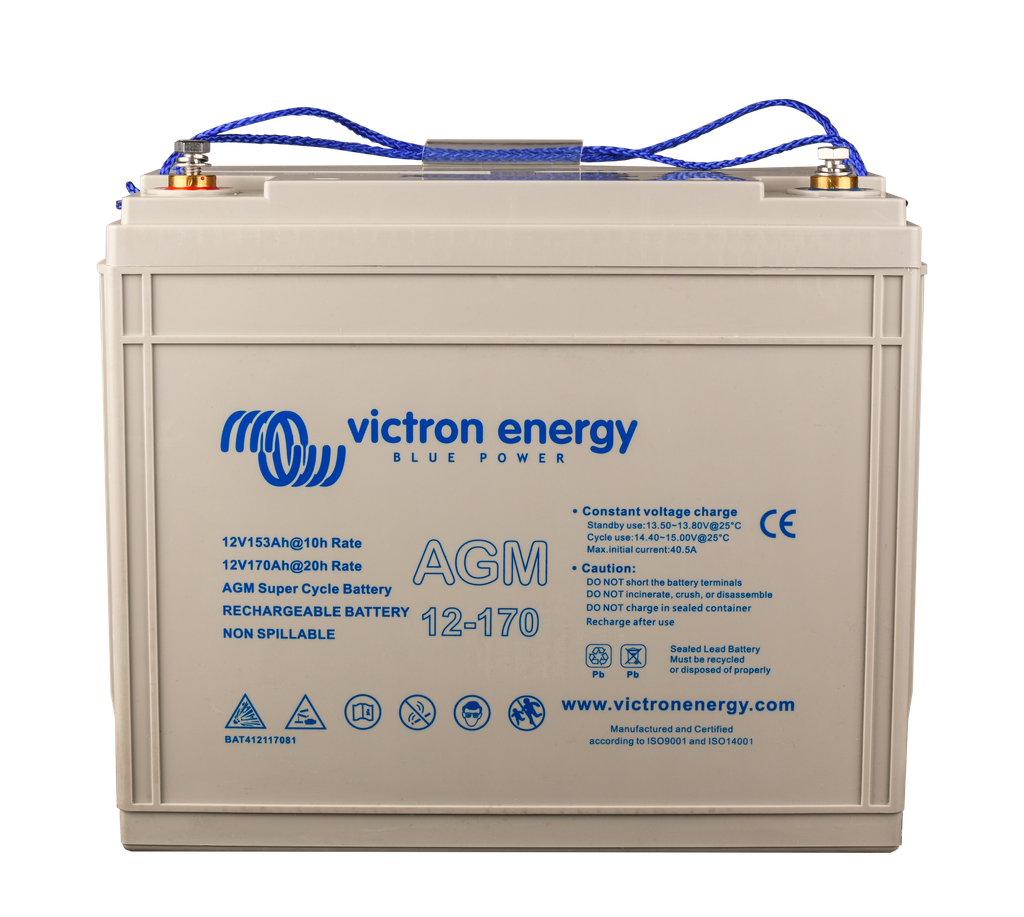 12V 170Ah AGM Super Cycle Battery (front)