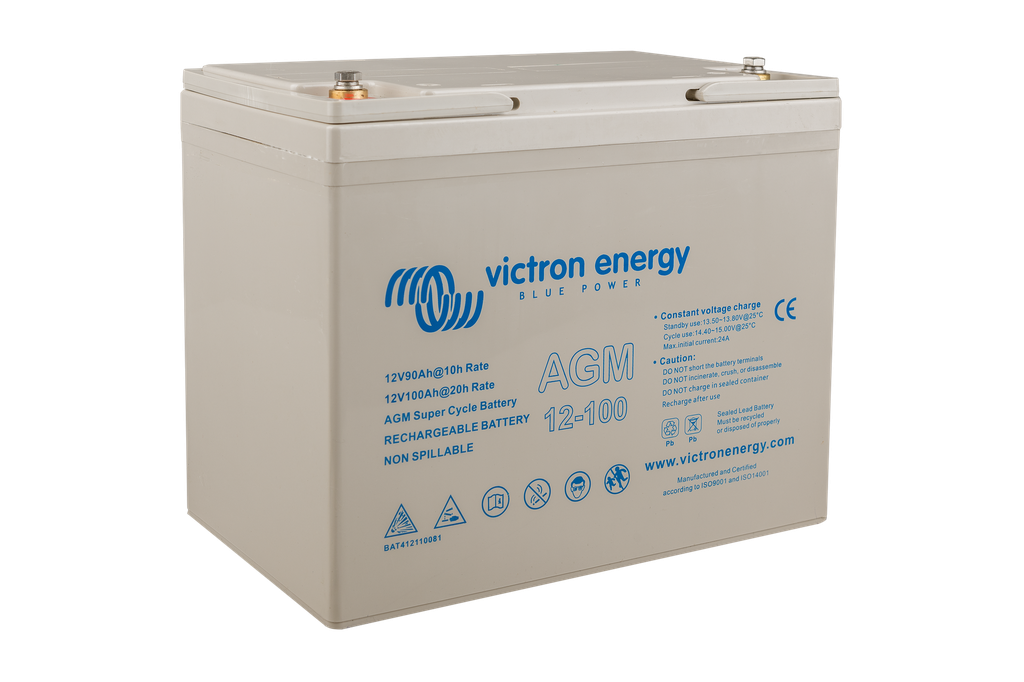 12V 100Ah AGM Super Cycle Battery (right)