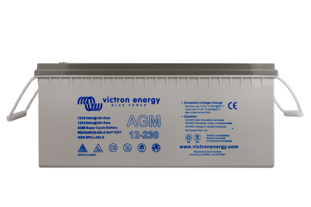 12V 230Ah AGM Super Cycle Battery (front)