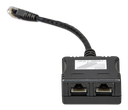 RJ45-splitter 1xRJ45 male15cm cable2xRJ45 female (front-angle1)