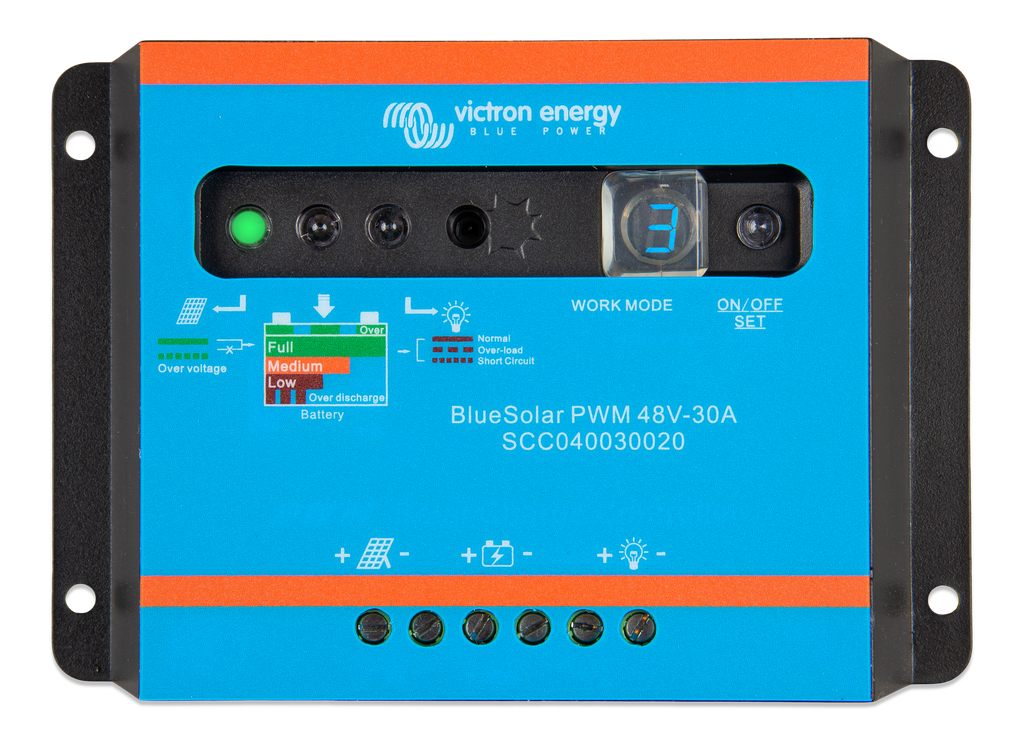BlueSolar PWM-Light Charge Controller 48V-30A (top) 