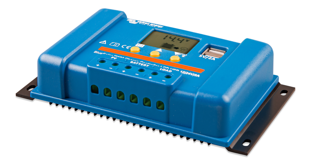 BlueSolar PWM Charge Controller LCD USB 12/24V-5A (left) 