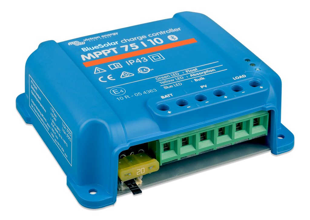 BlueSolar MPPT charge controller 75/10 (left) 