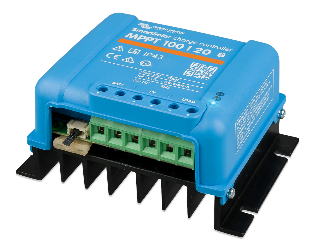 SmartSolar charge controller MPPT 100/20 (right)