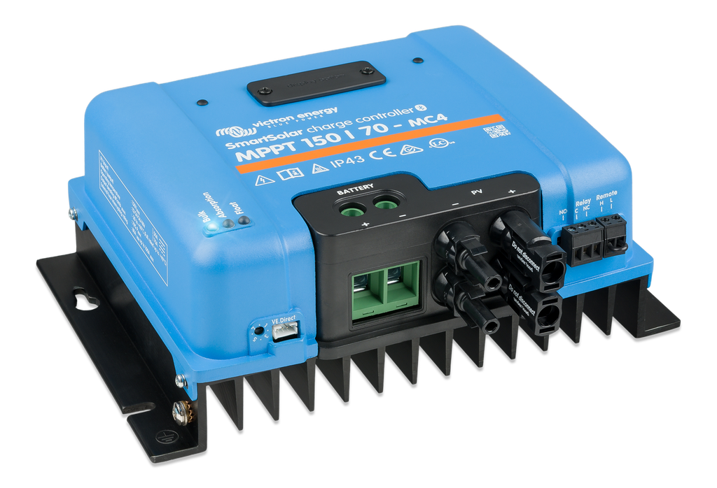 SmartSolar charge controller MPPT 150/70-MC4 (left)