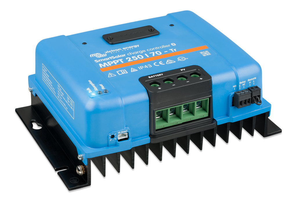 SmartSolar charge controller MPPT 250/70-Tr (left)