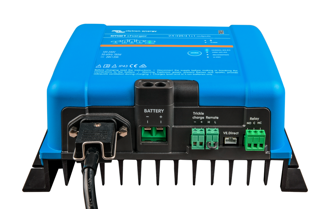 Smart IP43 Charger 24V 25A 1+1 outputs (front) 