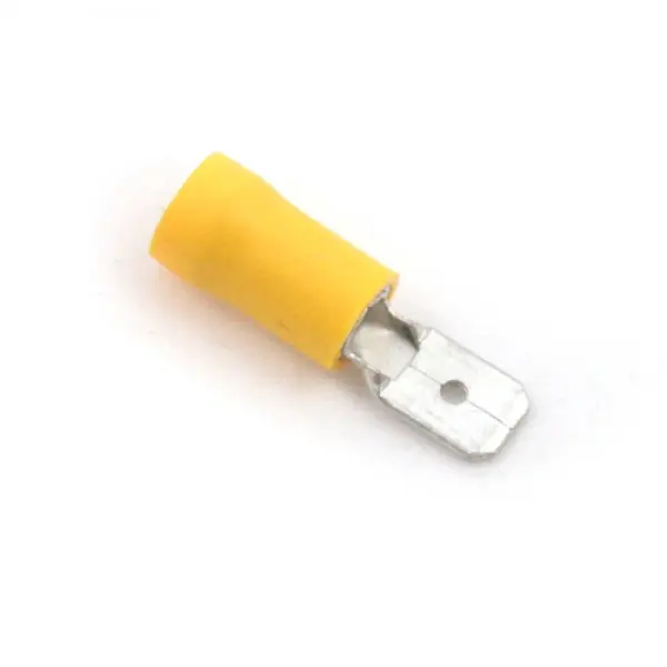 Flat Plug 6,3 x 0,8mm Yellow / 100 Pcs.