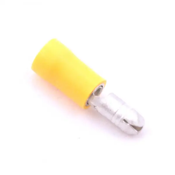 Cilindred Terminal Male 5,0mm Yellow / 100 Pcs.