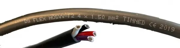 Tinned Tripolar Round Cable 4x 1.5mm² (Spool of 100M)