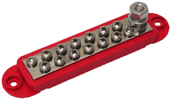 12 Point Distribution Bar Red With Cover