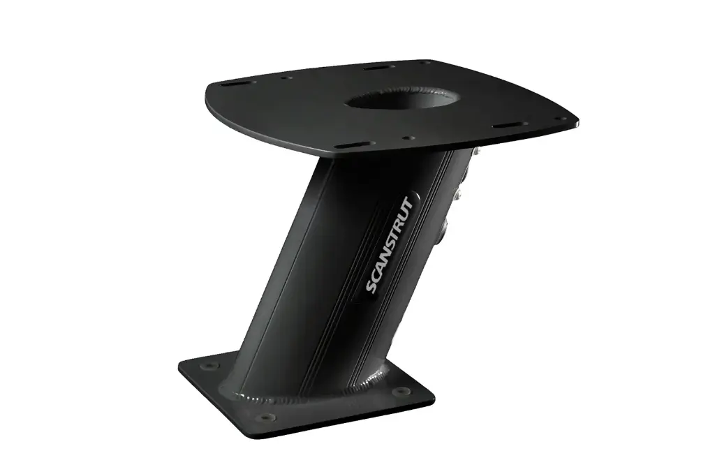 Black APT-250-01 Aluminium PowerTower aft leaning 250mm / 10" for radomes