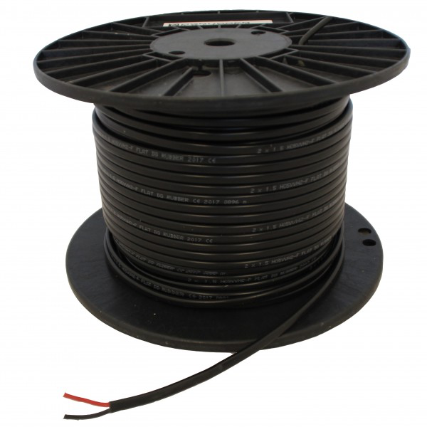 Flat PVC Cable 2x 1mm² - Red/Black (Spool of 100M)