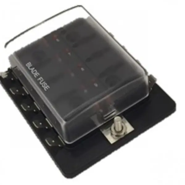 Fuse holder 10-pin with cover + LED