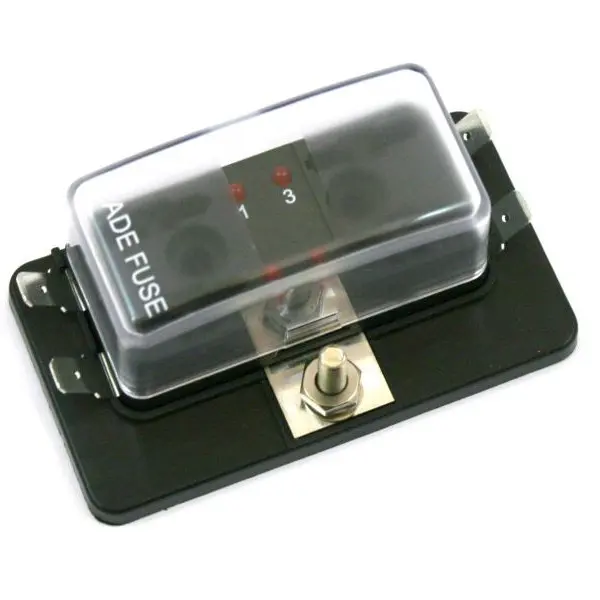 Fuse holder 4-pin with cover + LED