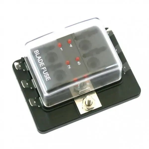 Fuse holder 6-pin with cover + LED