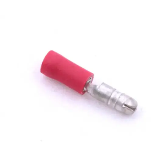 [100080] Cilindred Terminal Male 4,0mm Red / 100 Pcs.