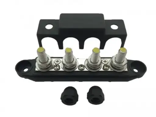 [95874010/z] 4 point power distribution M10 Black with cover 