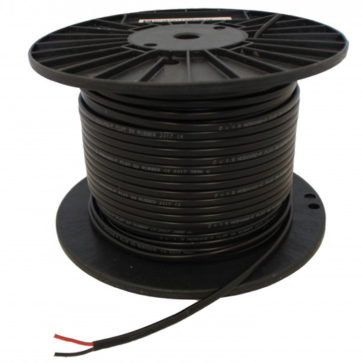 [33667075] Flat PVC Cable 2x 0,75mm² - Red/Black (Spool of 100M)