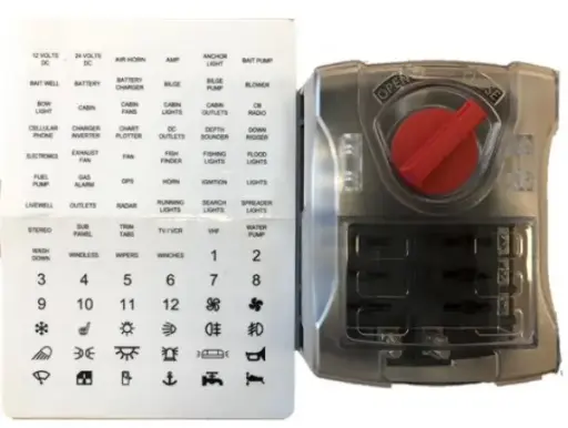 [4203206] Blade fuse holder 6-way (with stickers)
