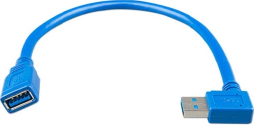 [ASS060000100] USB extension cable 0,3m one side right angle
